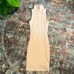 Soft pink stretchy sweater dress